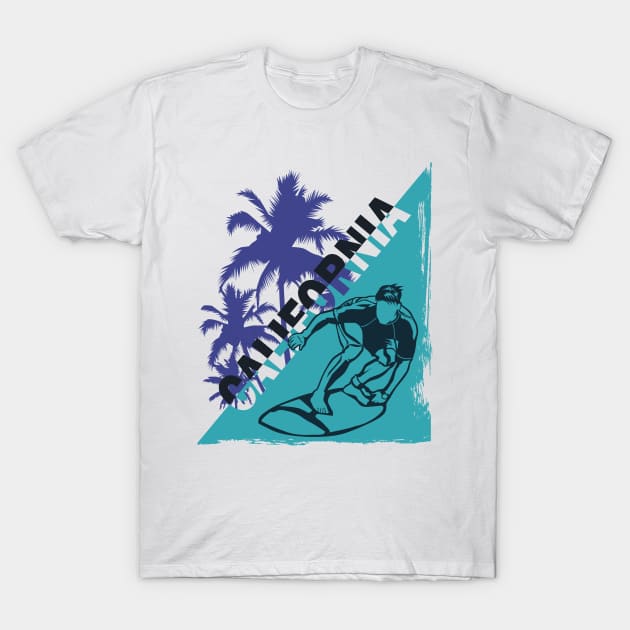 California Surfer Lettering T-Shirt by Hariolf´s Mega Store